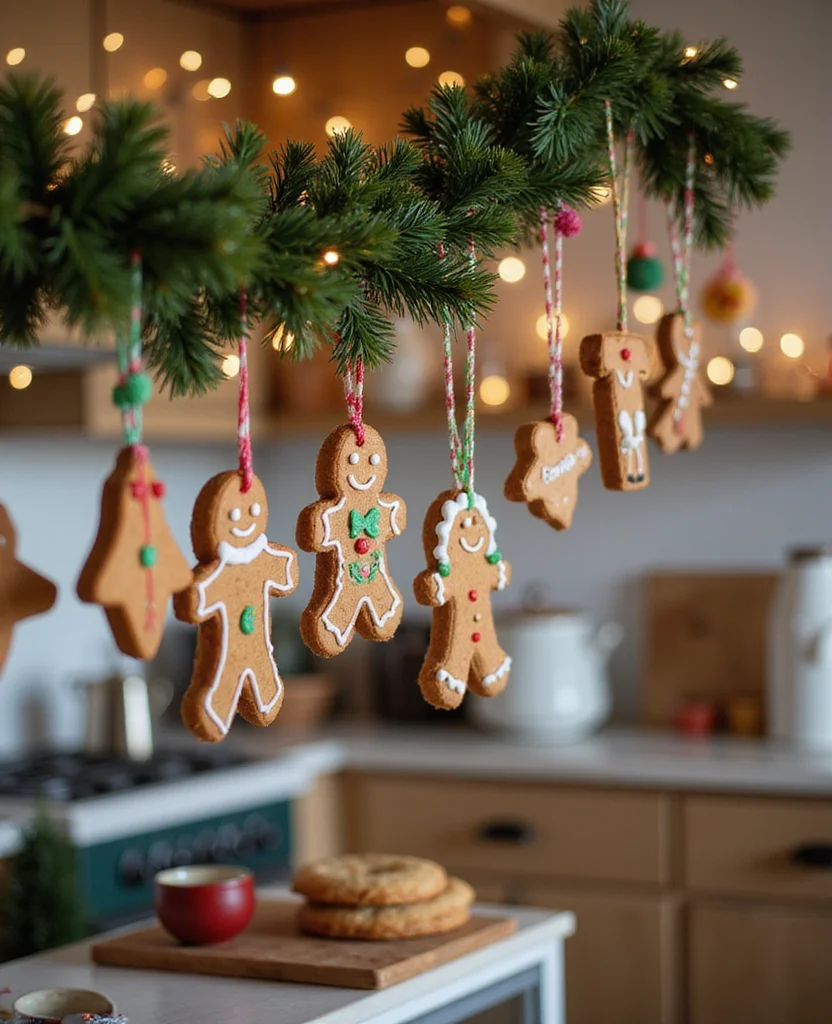 Get Creative: 19 Fun Gingerbread Kitchen Ideas You Never Knew You Needed! - 8. Gingerbread Ornament Display
