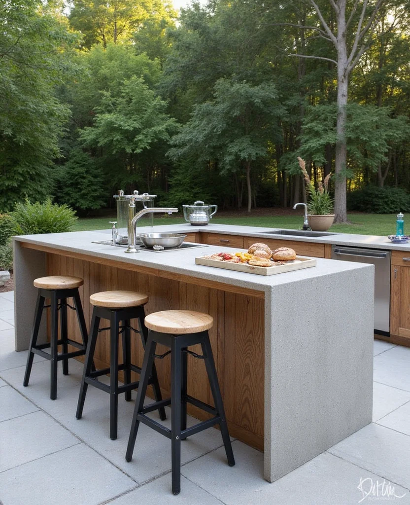 Transform Your Backyard with These 19 DIY Outdoor Kitchen Ideas (Your Friends Will Be Jealous!) - 10. Stylish Outdoor Countertop