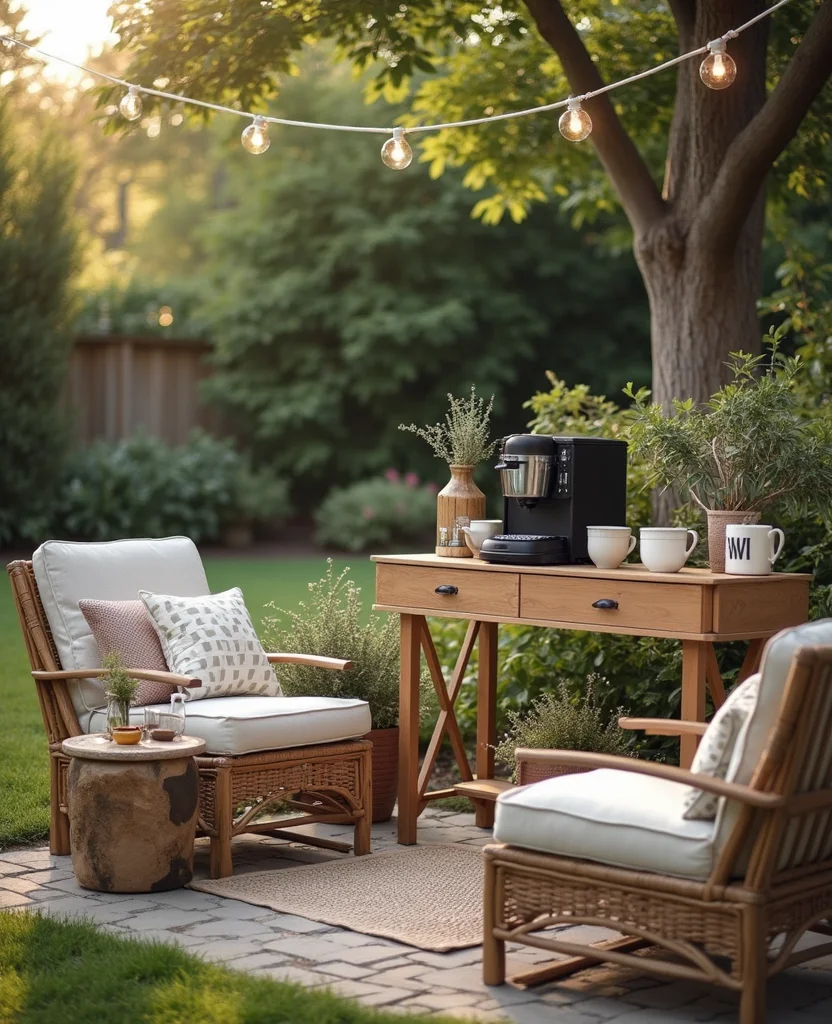 Transform Your Backyard with These 19 DIY Outdoor Kitchen Ideas (Your Friends Will Be Jealous!) - 14. Outdoor Coffee Bar