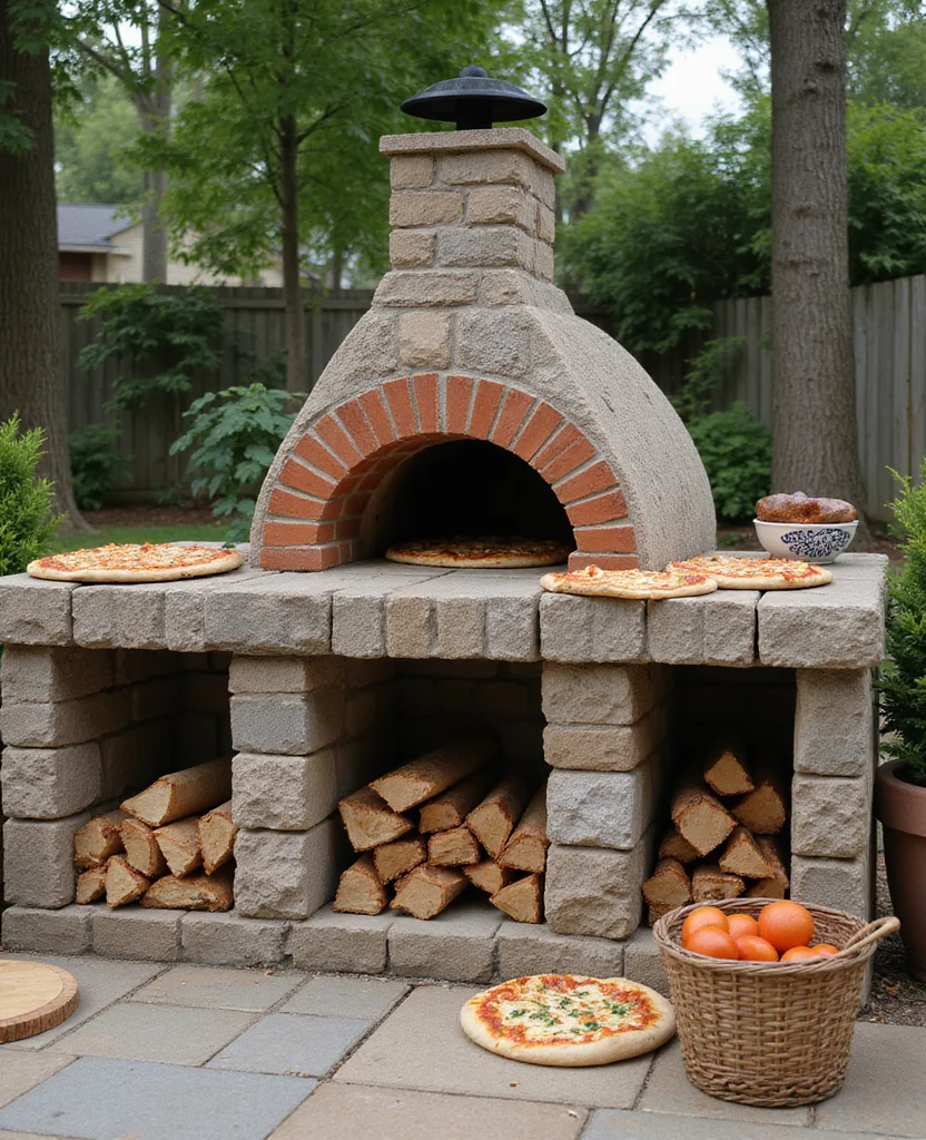 Transform Your Backyard with These 19 DIY Outdoor Kitchen Ideas (Your Friends Will Be Jealous!) - 4. Wood-Fired Pizza Oven