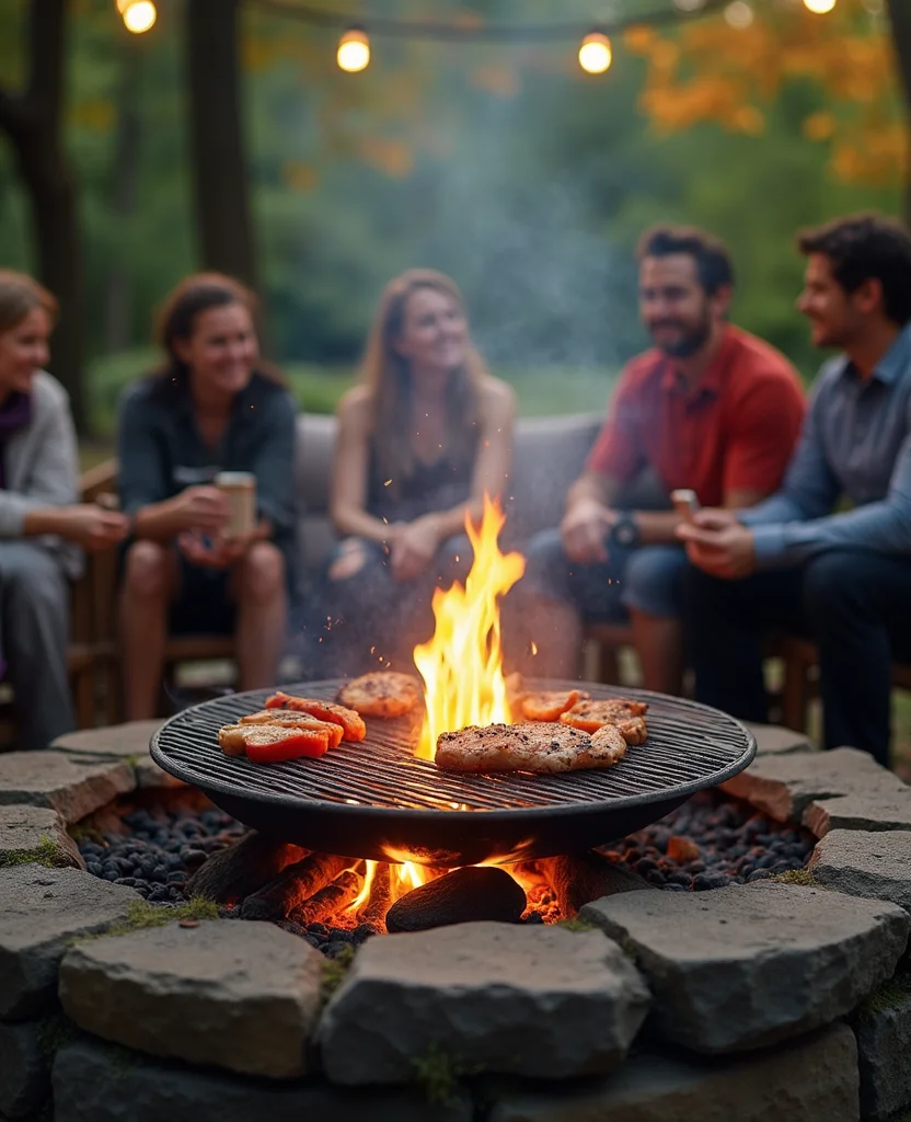 Transform Your Backyard with These 19 DIY Outdoor Kitchen Ideas (Your Friends Will Be Jealous!) - 6. Fire Pit Cooking Station