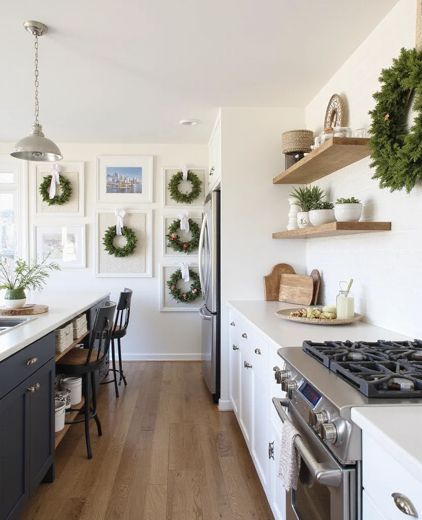 Transform Your Kitchen with 19 Christmas Island Decor Ideas That'll Wow Your Guests! - 17. Seasonal Wall Art