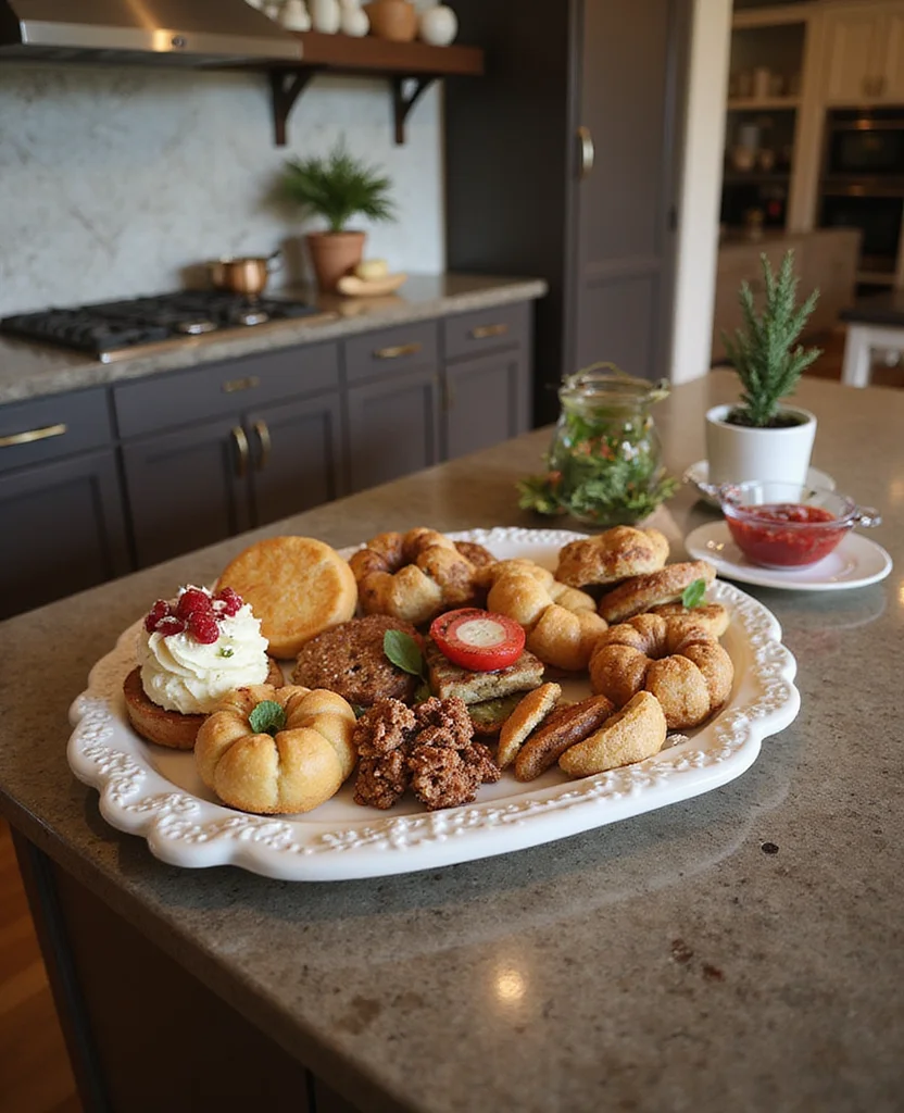 Transform Your Kitchen with 19 Christmas Island Decor Ideas That'll Wow Your Guests! - 3. Decorative Platters