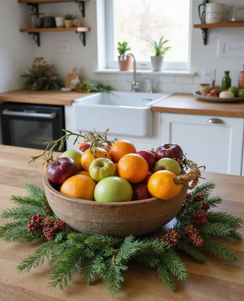 Transform Your Kitchen with 19 Christmas Island Decor Ideas That'll Wow Your Guests! - 6. Seasonal Fruit Displays