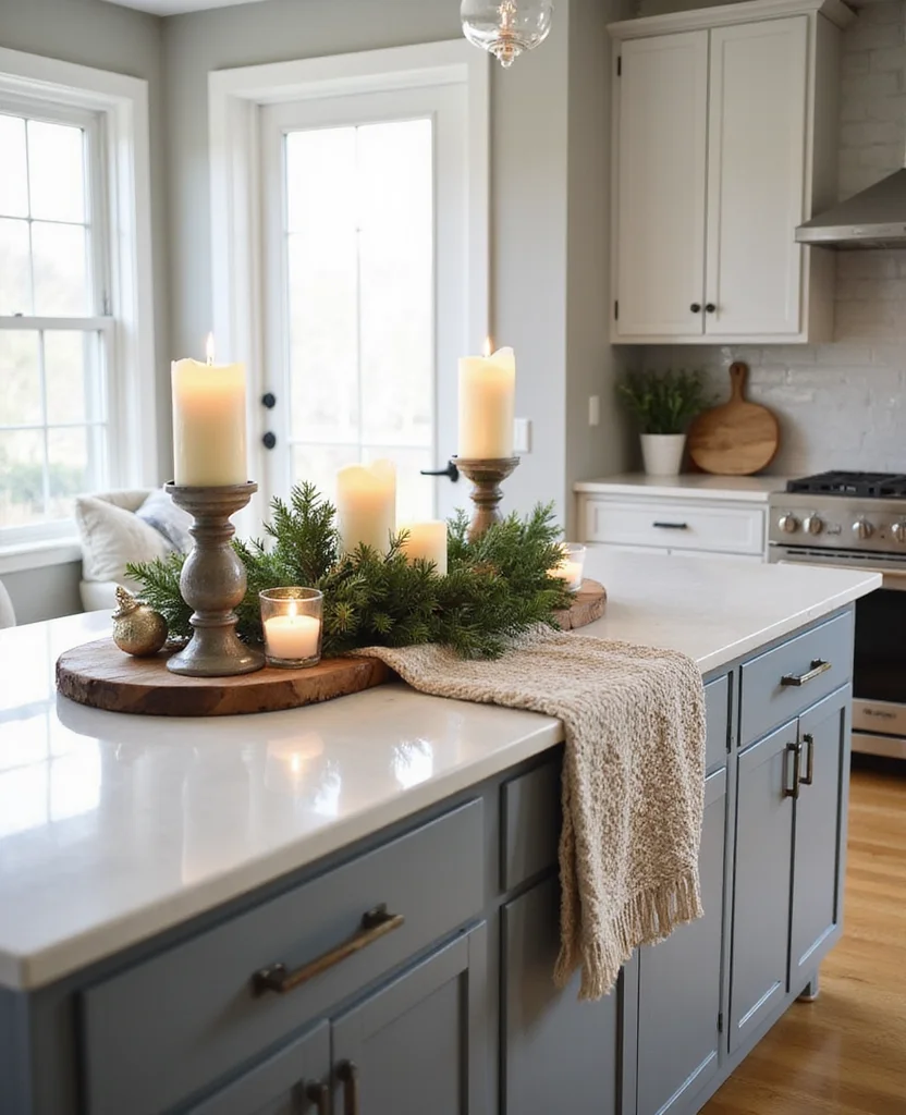 Transform Your Kitchen with 19 Christmas Island Decor Ideas That'll Wow Your Guests! - 8. Stylish Table Runners