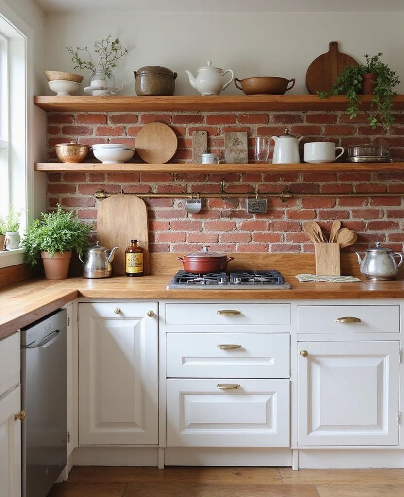 Transform Your Kitchen with These 19 Brick Backsplash Ideas (You Won't Believe #12!) - 1. Classic Red Brick