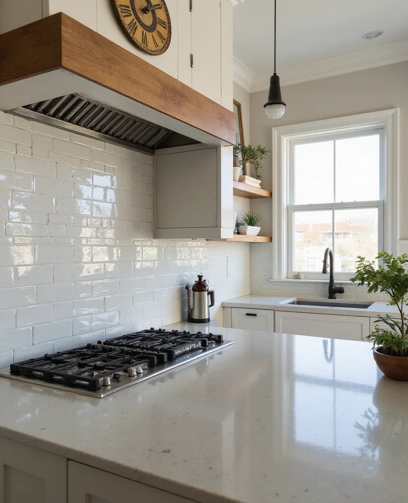 Transform Your Kitchen with These 19 Brick Backsplash Ideas (You Won't Believe #12!) - 16. Glossy Finish Brick