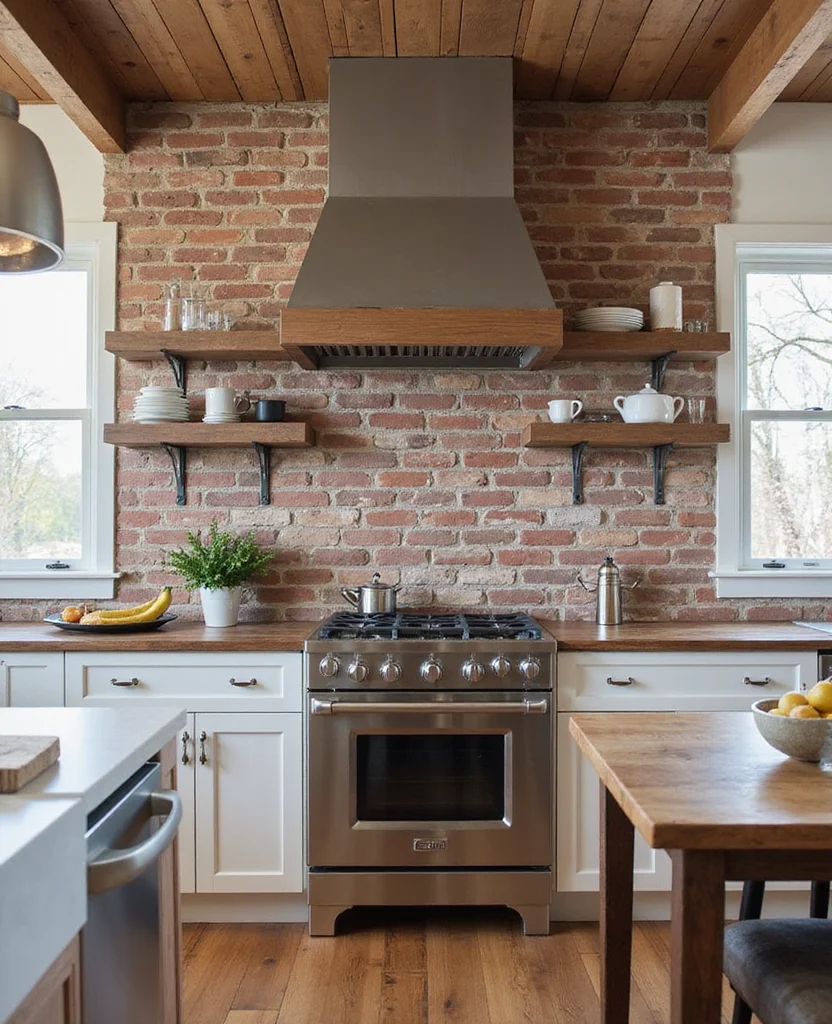 Transform Your Kitchen with These 19 Brick Backsplash Ideas (You Won't Believe #12!) - 6. Mixed Materials