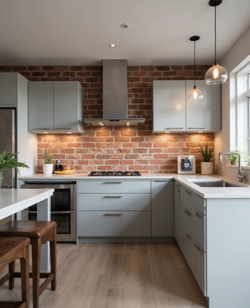 Transform Your Kitchen with These 19 Brick Backsplash Ideas (You Won't Believe #12!) - 7. Vertical Brick Backsplash