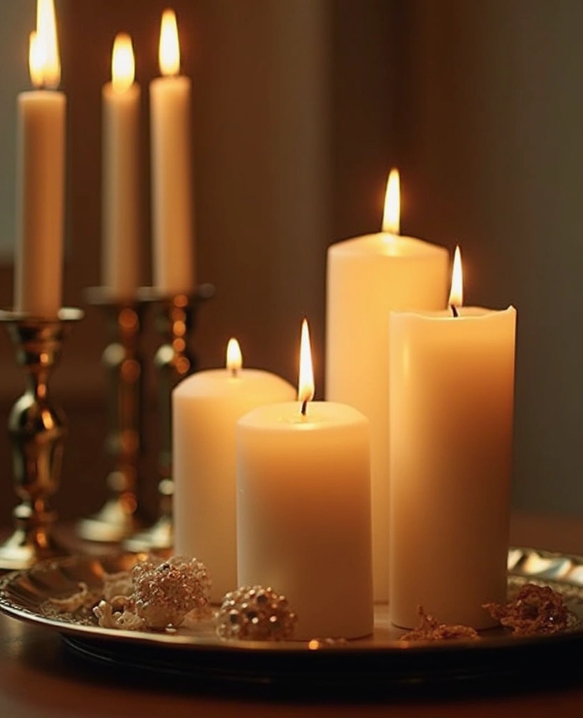 Transform Your Space: 15 Minimalist Yet Glam New Year Decor Trends You Can't Miss! - 1. Luminous Candle Displays