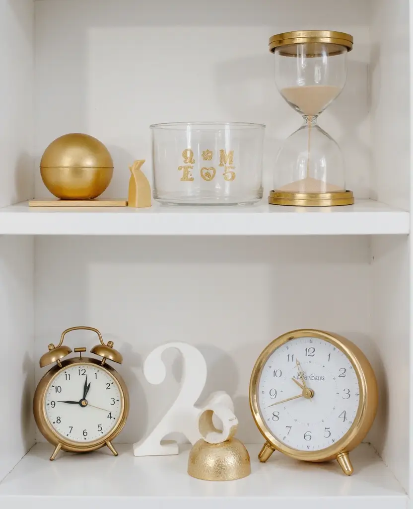 Transform Your Space: 15 Minimalist Yet Glam New Year Decor Trends You Can't Miss! - 15. New Year-Themed Decorative Objects