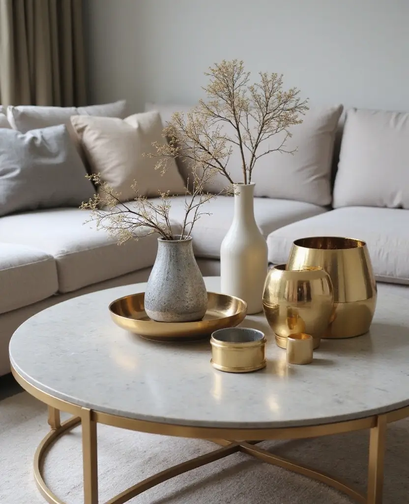 Transform Your Space: 15 Minimalist Yet Glam New Year Decor Trends You Can't Miss! - 5. Metallic Accents