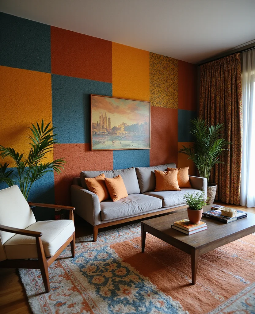 Transform Your Space: 19 Afrohemian Living Room Ideas That Will Inspire You! 13 Transform Your Space: 19 Afrohemian Living Room Ideas That Will Inspire You! - 12. Creative Wall Treatments