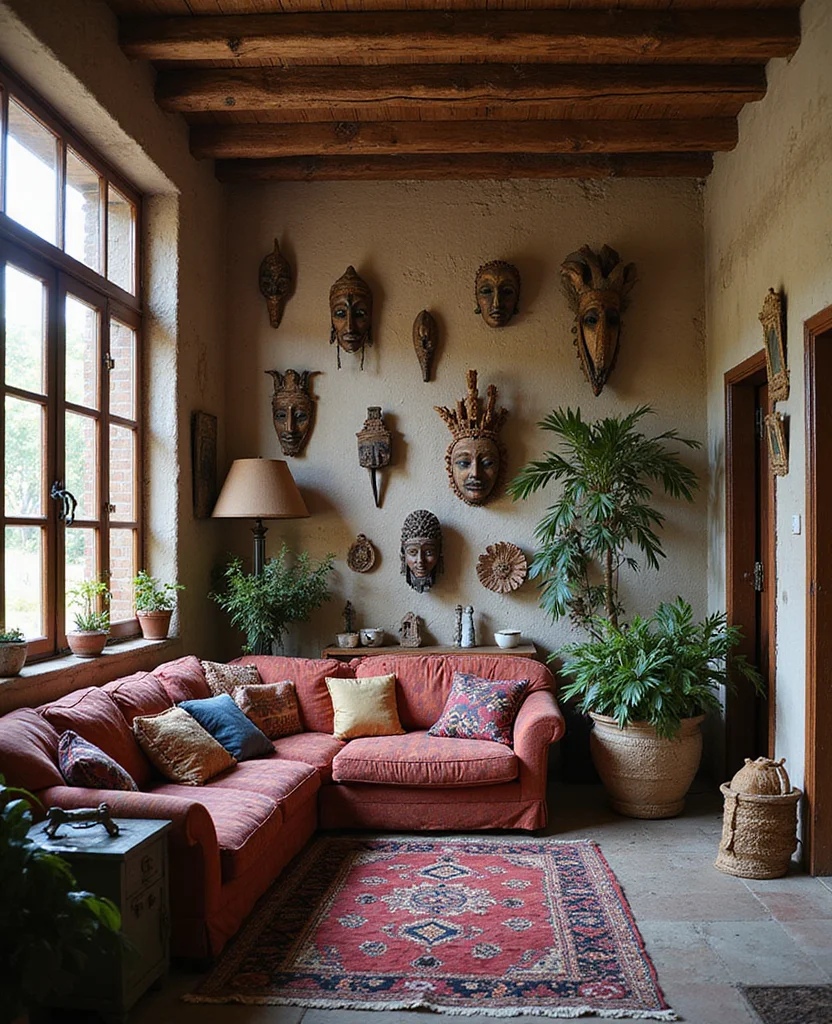 Transform Your Space: 19 Afrohemian Living Room Ideas That Will Inspire You! 10 Transform Your Space: 19 Afrohemian Living Room Ideas That Will Inspire You! - 9. Cultural Symbols