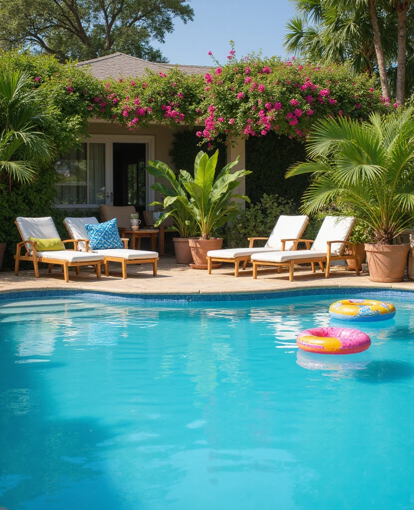 Transform Your Space: 19 California Backyard Ideas That'll Wow Your Guests (Wait Until You See #12!) - 5. Vibrant Pool Area