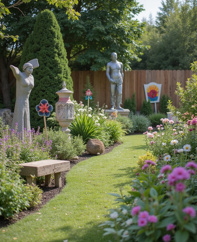 Transform Your Space: 19 California Backyard Ideas That'll Wow Your Guests (Wait Until You See #12!) - 9. Artsy Outdoor Art Installations