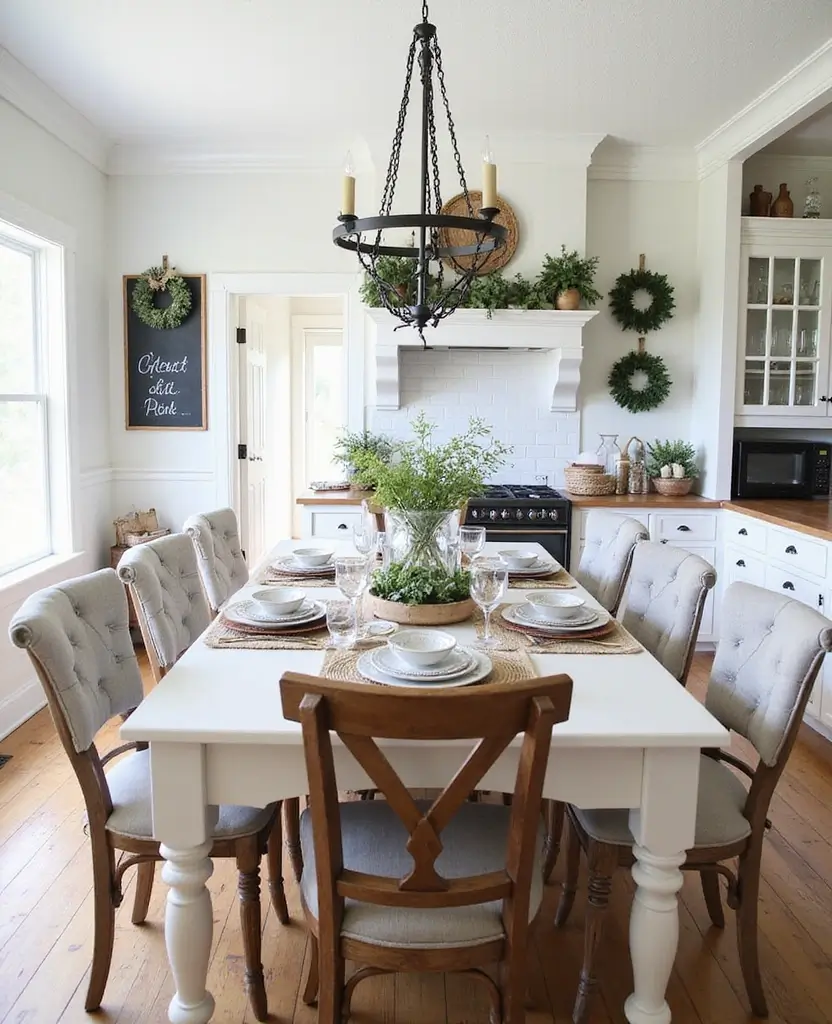 Transform Your Space: 19 Cozy Farmhouse Kitchen Designs with Festive Touches! - 17. Customizable Holiday Decor