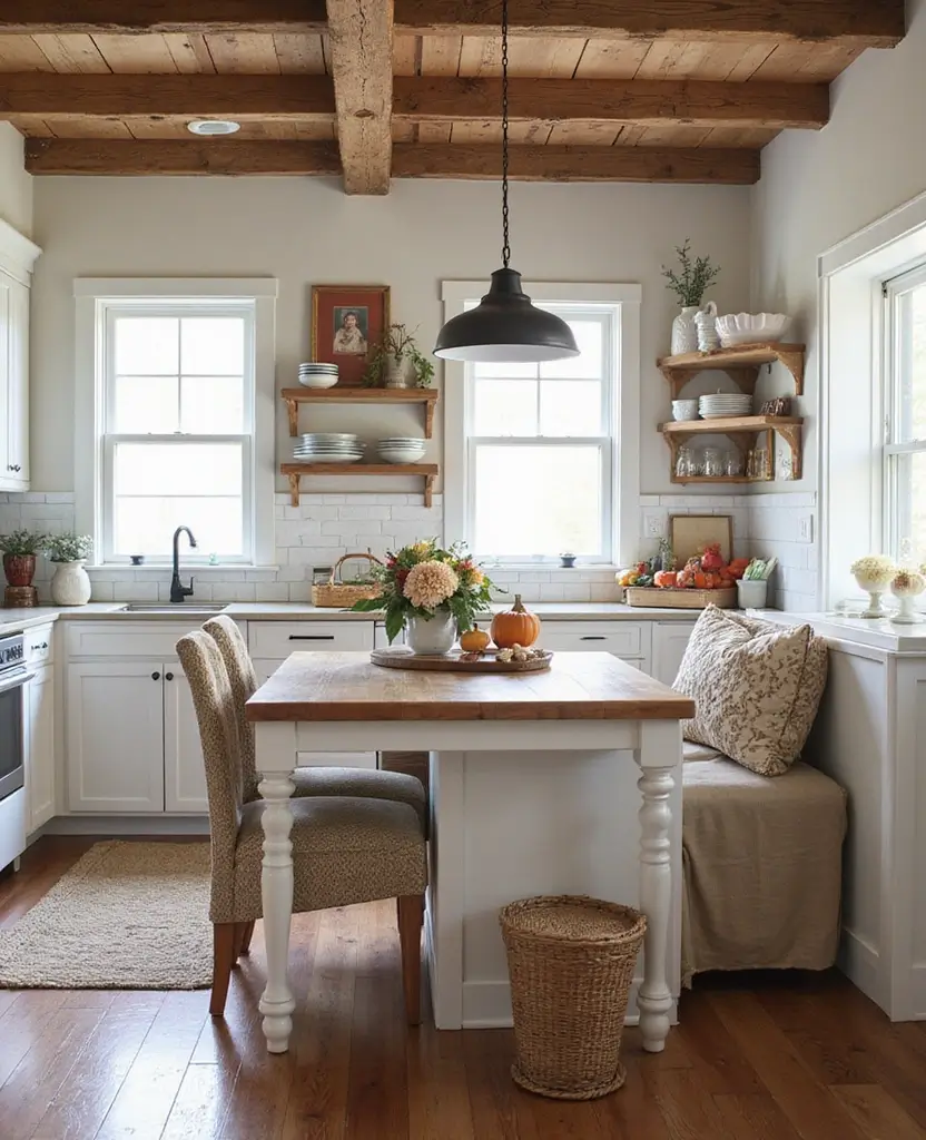 Transform Your Space: 19 Cozy Farmhouse Kitchen Designs with Festive Touches! - 19. Warm and Inviting Atmosphere