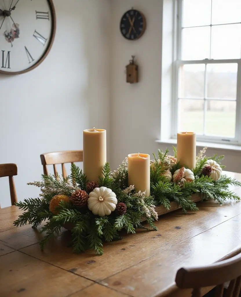 Transform Your Space: 19 Cozy Farmhouse Kitchen Designs with Festive Touches! - 4. Festive Centerpieces