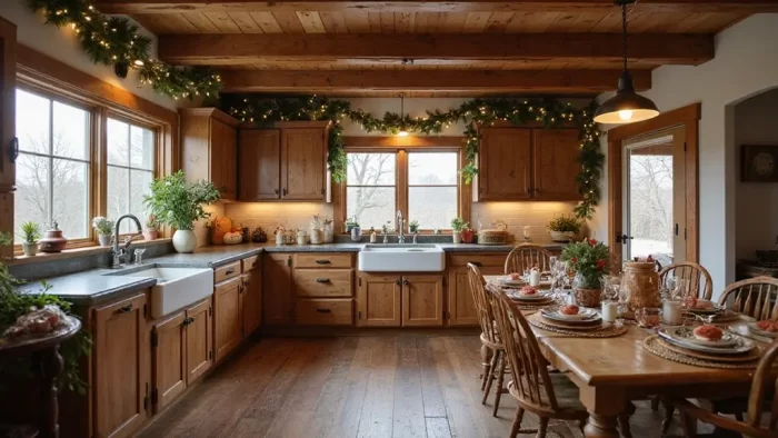 Transform Your Space: 19 Cozy Farmhouse Kitchen Designs with Festive Touches!