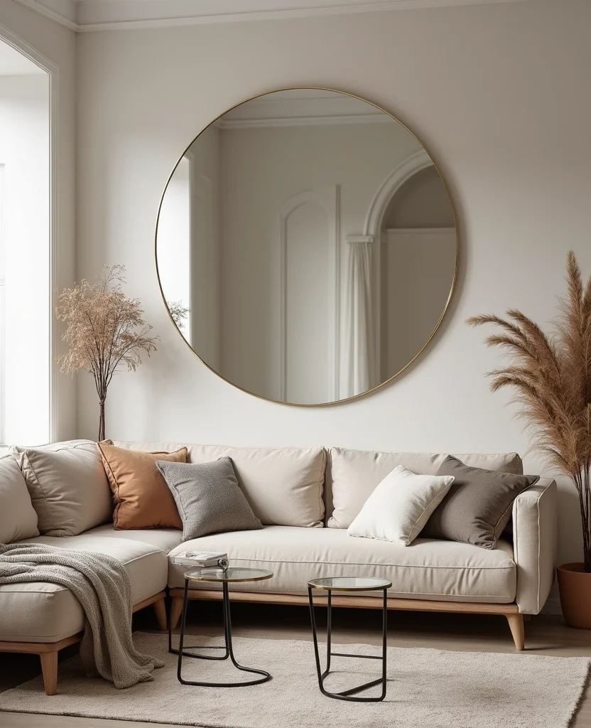Transform Your Space: 19 Cozy Living Room Ideas for Small Apartments You’ll LOVE! - 7. Use of Mirrors