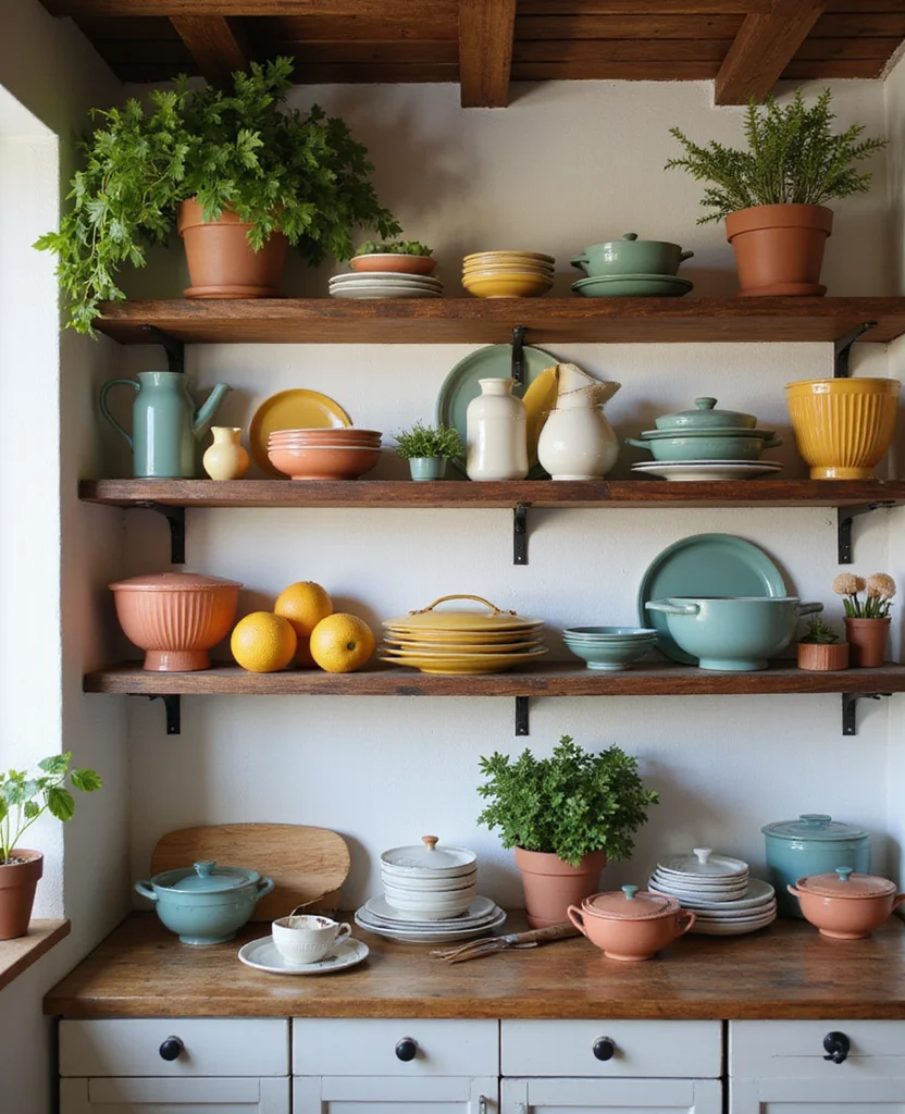 Transform Your Space: 19 Cozy Rustic Kitchen Designs You Can't Resist! - 8. Open Shelving