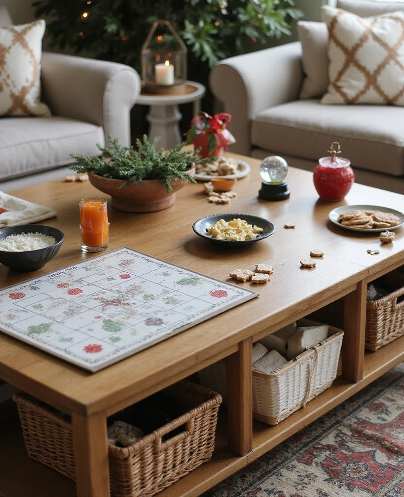 Transform Your Space: 19 Holiday Coffee Table Decor Ideas You Need to Try! - 15. Holiday Game Night