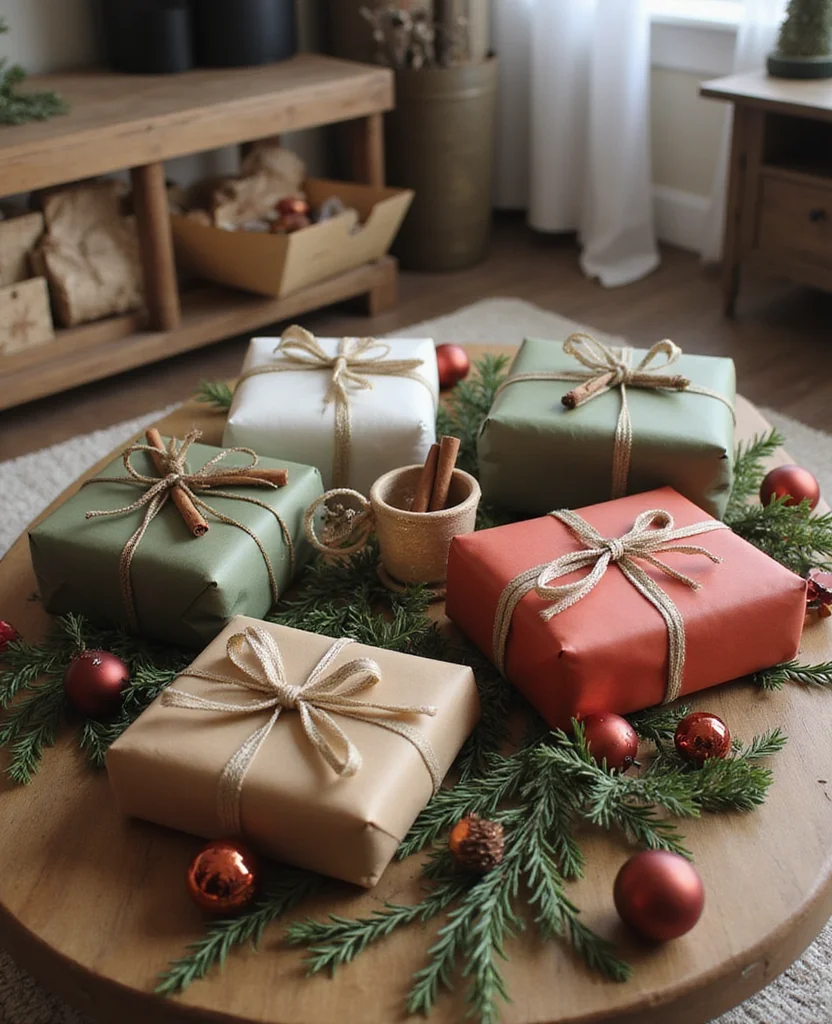 Transform Your Space: 19 Holiday Coffee Table Decor Ideas You Need to Try! - 16. Beautifully Wrapped Gifts