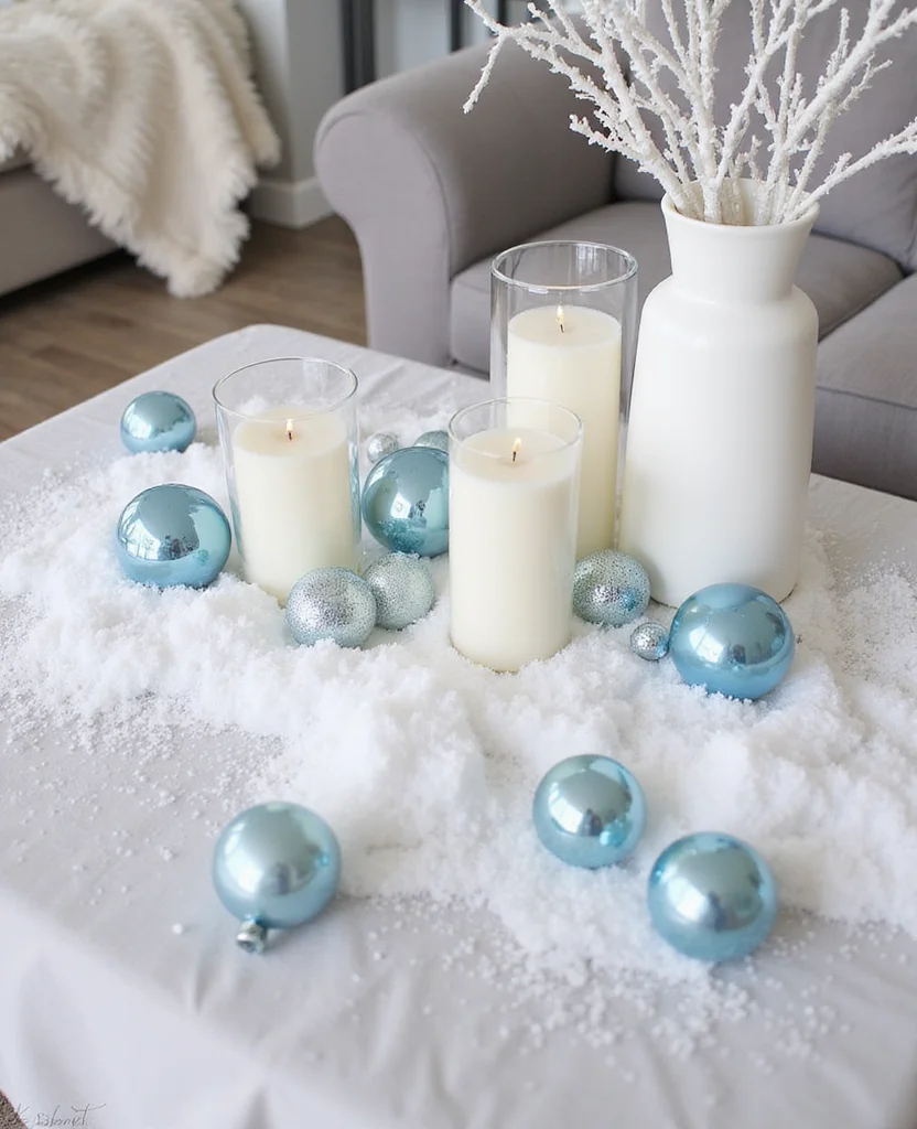 Transform Your Space: 19 Holiday Coffee Table Decor Ideas You Need to Try! - 2. Winter Wonderland