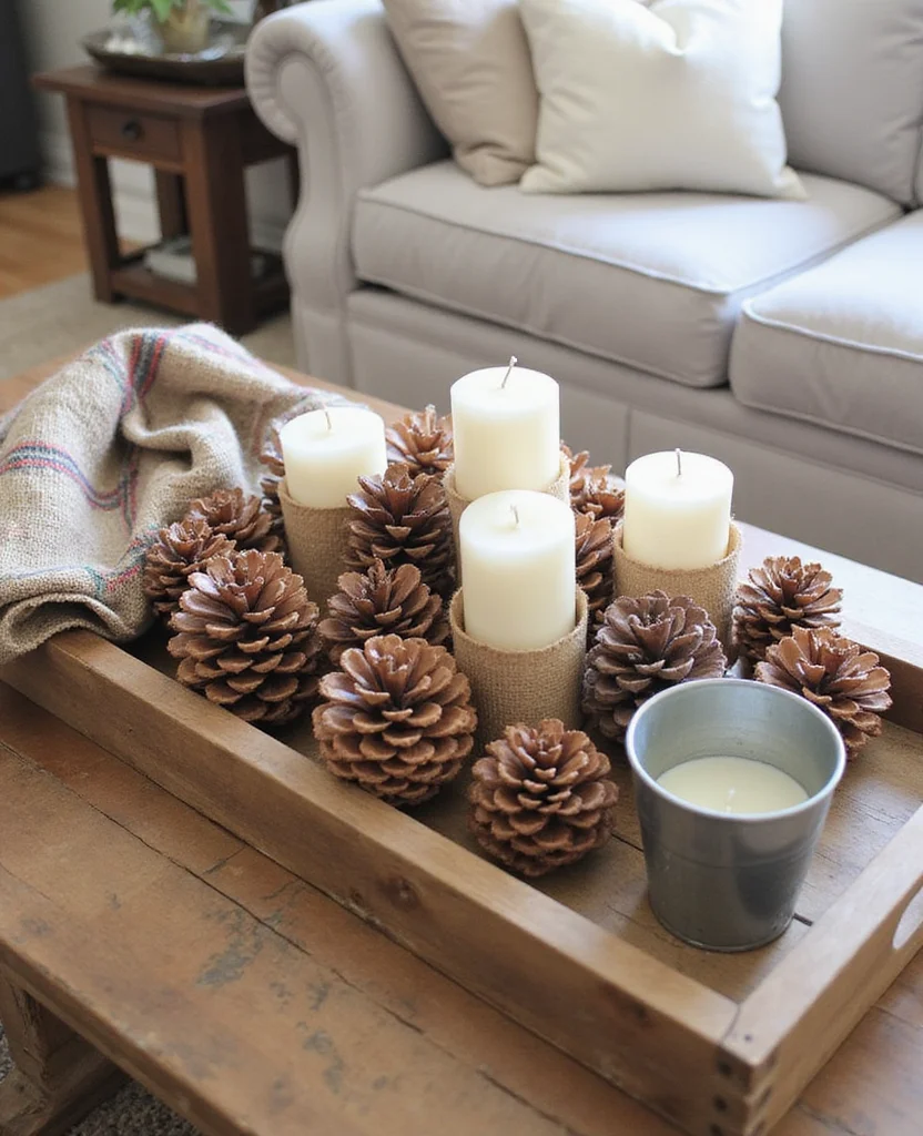 Transform Your Space: 19 Holiday Coffee Table Decor Ideas You Need to Try! - 3. Rustic Charm