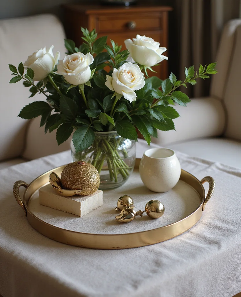 Transform Your Space: 19 Holiday Coffee Table Decor Ideas You Need to Try! - 4. Elegant Gold Touches