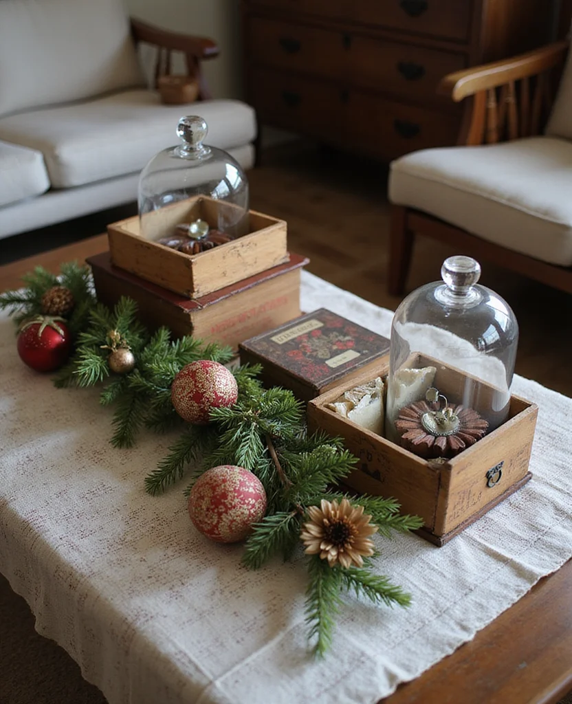 Transform Your Space: 19 Holiday Coffee Table Decor Ideas You Need to Try! - 5. Vintage Holiday Vibes