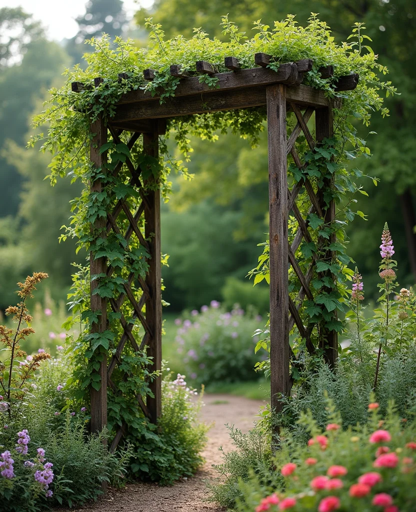 Transform Your Space: 19 Rustic Garden Ideas You’ll Want to Steal ASAP! - 11. Rustic Trellises