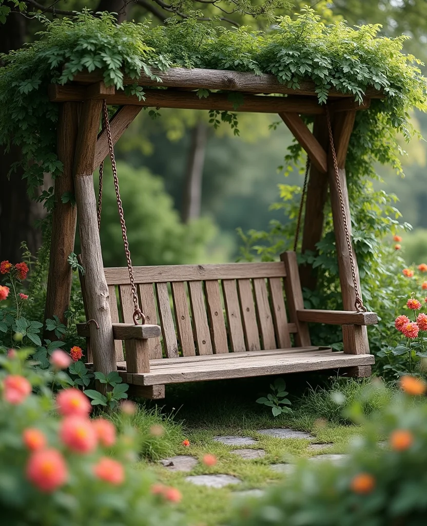 Transform Your Space: 19 Rustic Garden Ideas You’ll Want to Steal ASAP! - 17. Garden Swing