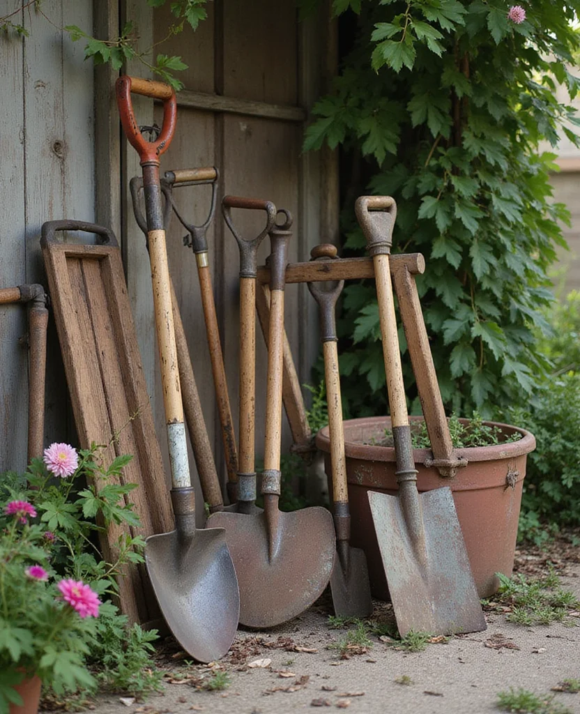 Transform Your Space: 19 Rustic Garden Ideas You’ll Want to Steal ASAP! - 3. Vintage Garden Tools