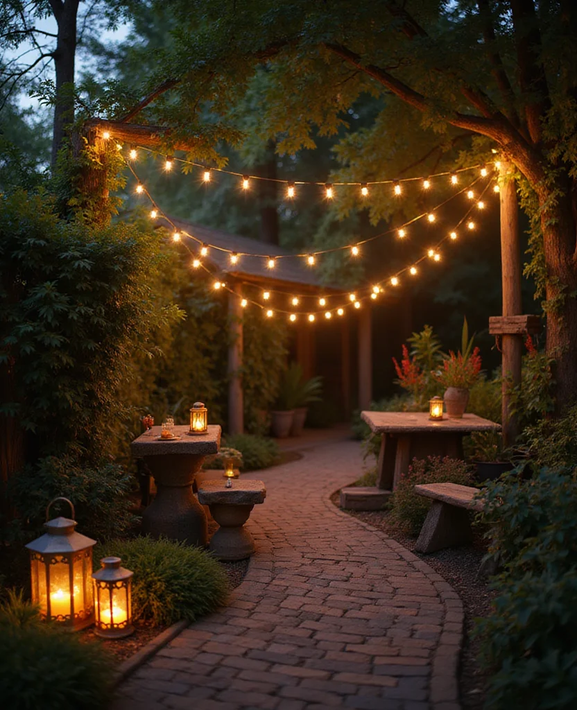 Transform Your Space: 19 Rustic Garden Ideas You’ll Want to Steal ASAP! - 6. Rustic Lighting
