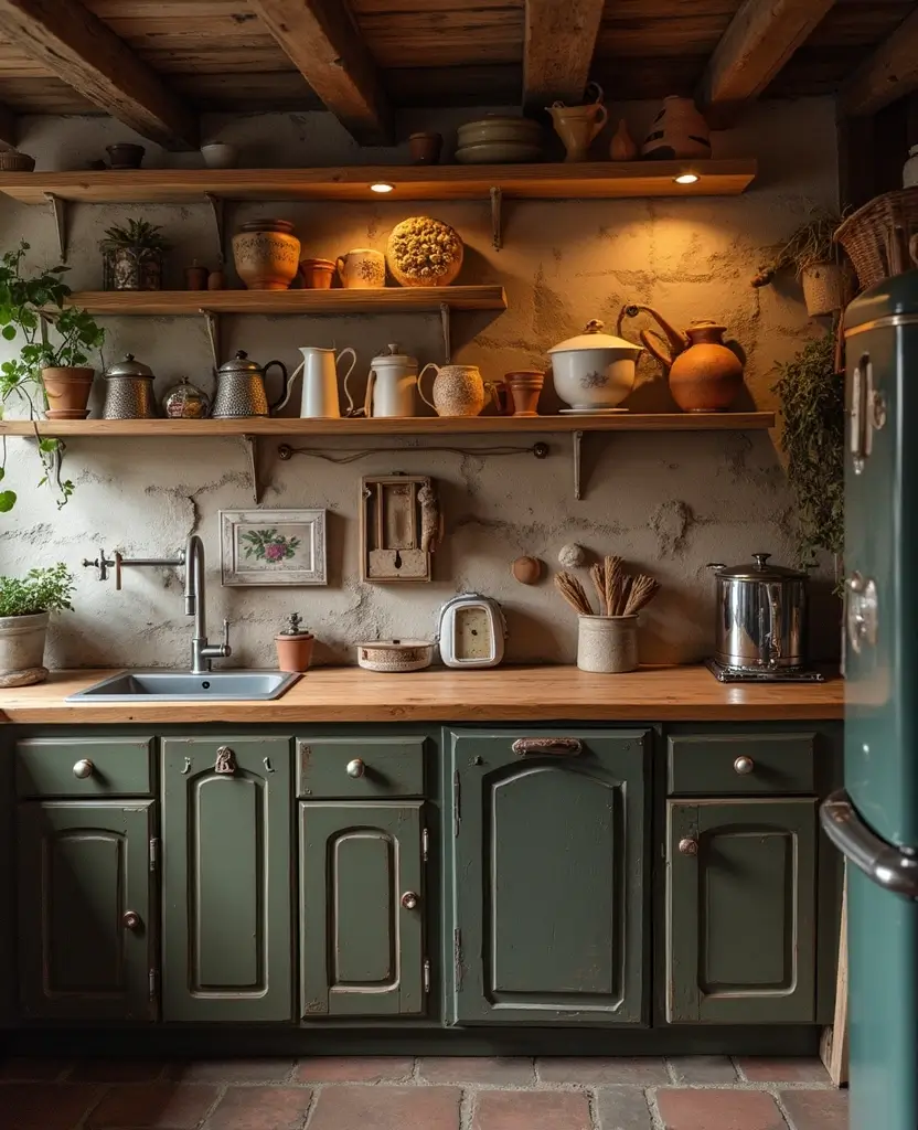 Transform Your Space: 19 Rustic Wood Countertops Kitchen Designs You’ll Adore! - 11. Vintage Charm