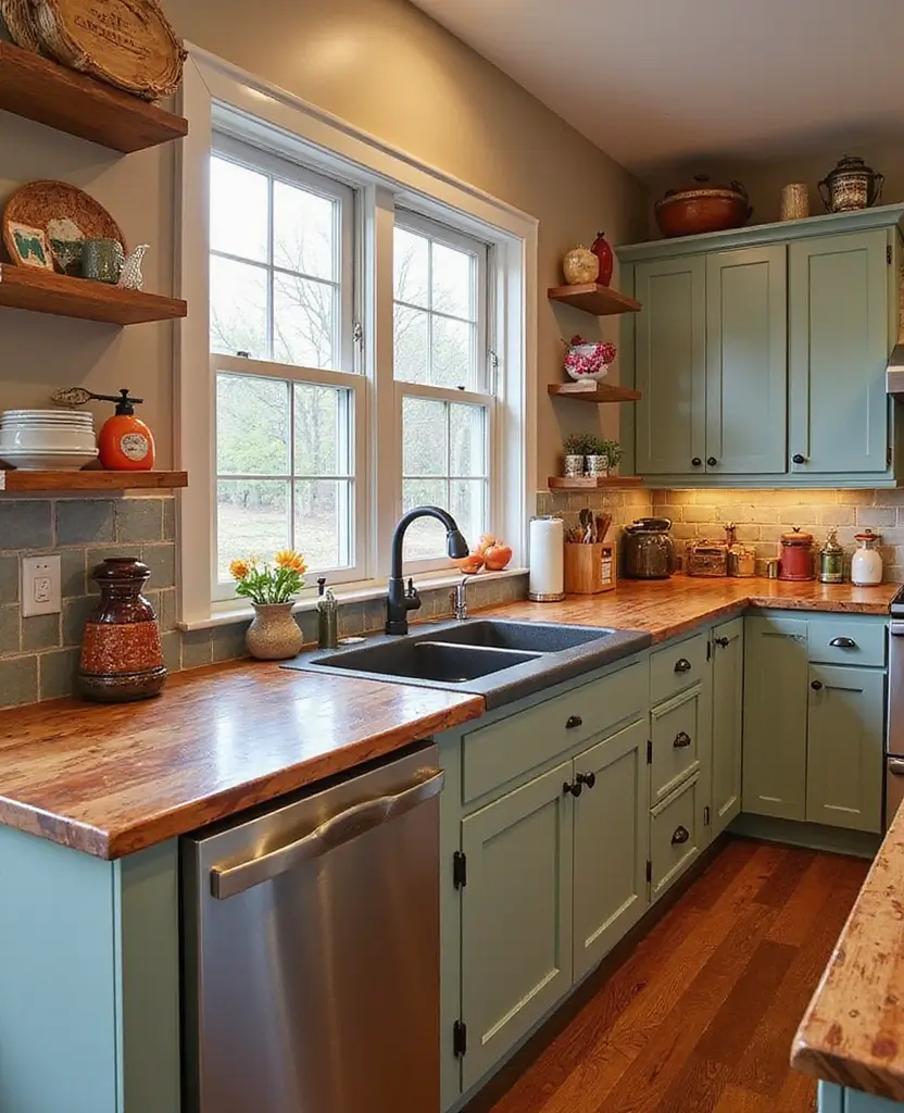 Transform Your Space: 19 Rustic Wood Countertops Kitchen Designs You’ll Adore! - 12. Bold Stains