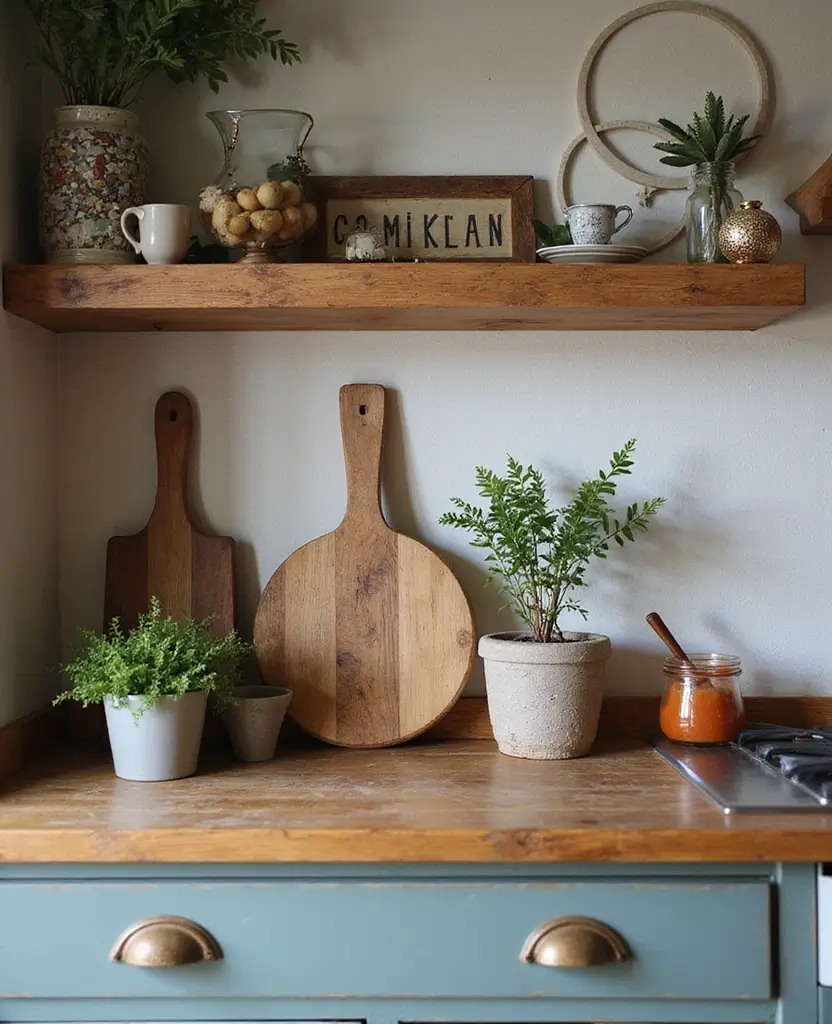 Transform Your Space: 19 Rustic Wood Countertops Kitchen Designs You’ll Adore! - 19. Personalized Decor