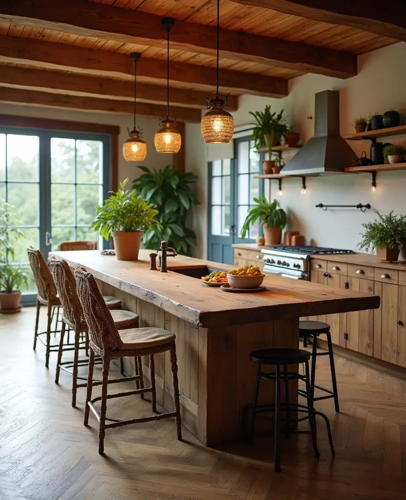 Transform Your Space: 19 Rustic Wood Countertops Kitchen Designs You’ll Adore! - 7. Rustic Island Retreat