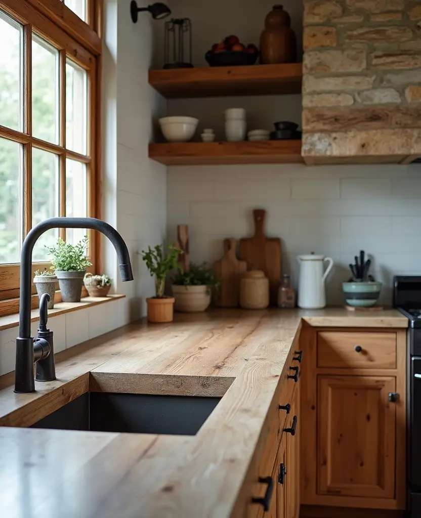 Transform Your Space: 19 Rustic Wood Countertops Kitchen Designs You’ll Adore! - 8. Mixing Materials