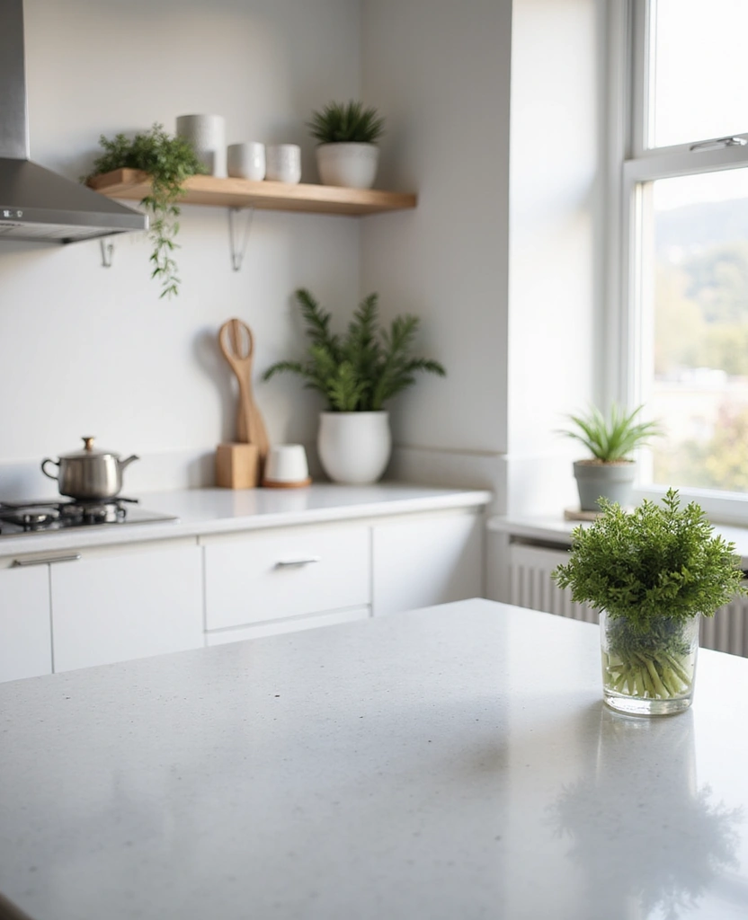 Transform Your Space: 19 White Granite Countertops That Exude Luxury! - 2. Pure White with Subtle Sparkle