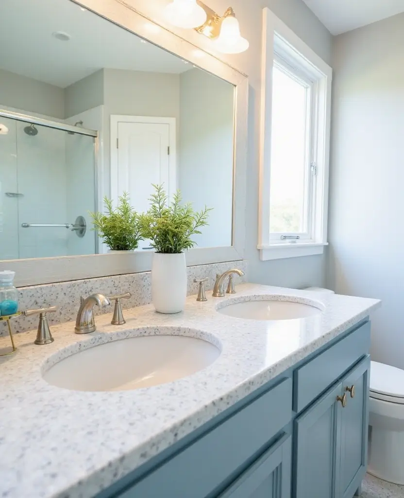 Transform Your Space: 19 White Granite Countertops That Exude Luxury! - 5. Soft White with Blue Undertones