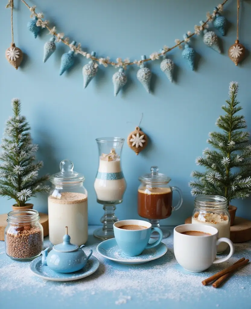 Transform Your Space with 19 Cozy Blue Holiday Decor Ideas for Your Living Room! 125 Transform Your Space with 19 Cozy Blue Holiday Decor Ideas for Your Living Room! - 18. Blue Hot Cocoa Bar
