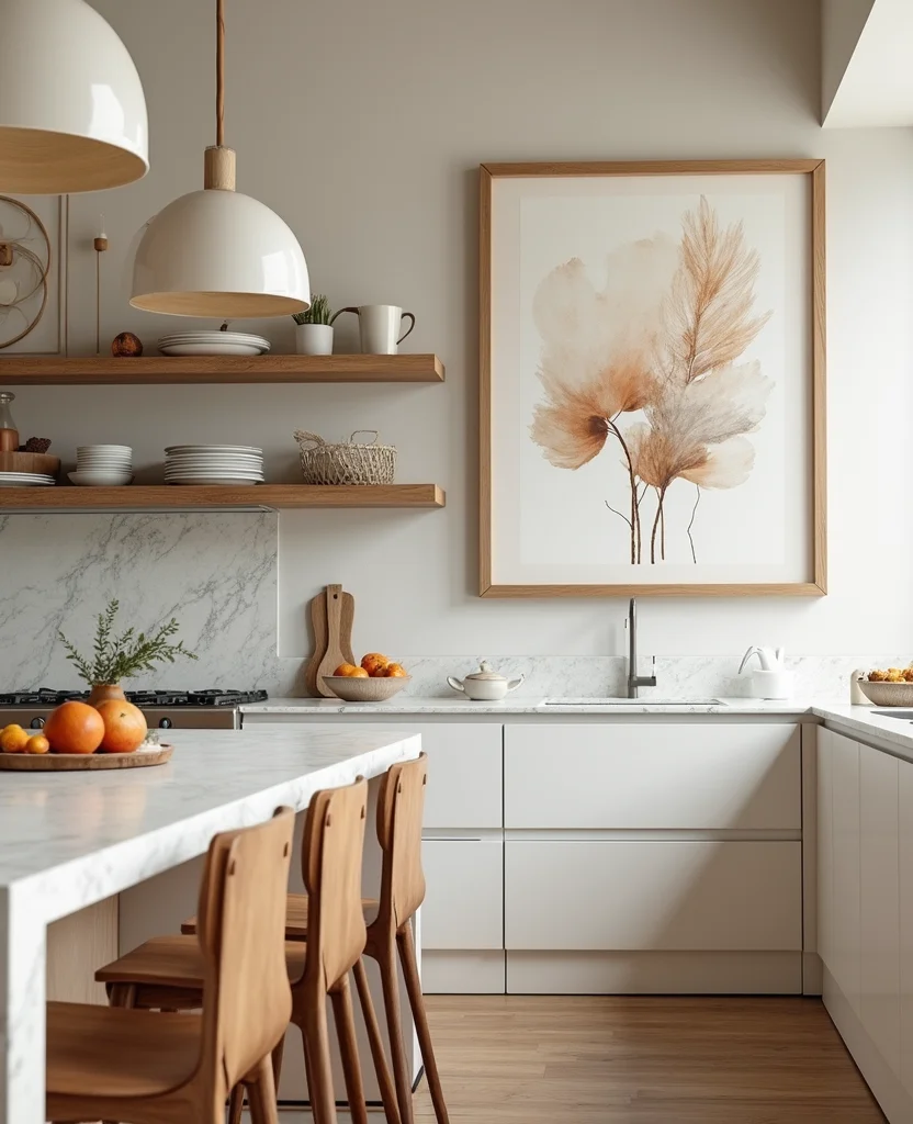 Transform Your Space with 19 Earthy Kitchen Ideas That Are Pure Aesthetic Goals! - 10. Earthy Artwork