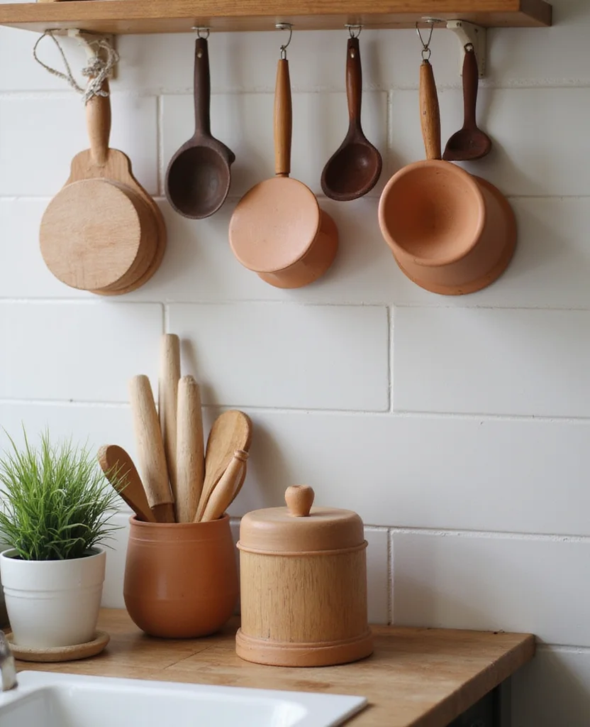 Transform Your Space with 19 Earthy Kitchen Ideas That Are Pure Aesthetic Goals! - 18. Unique Utensil Holders