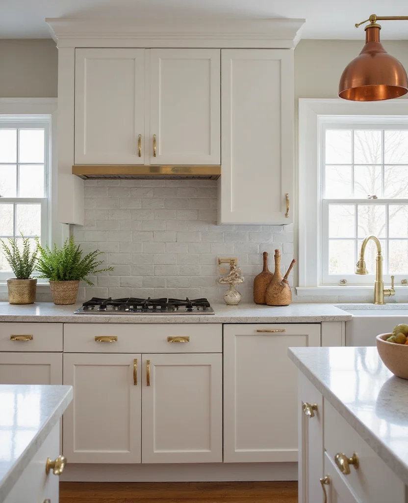 Transform Your Space with 19 Earthy Kitchen Ideas That Are Pure Aesthetic Goals! - 9. Warm Metallic Accents