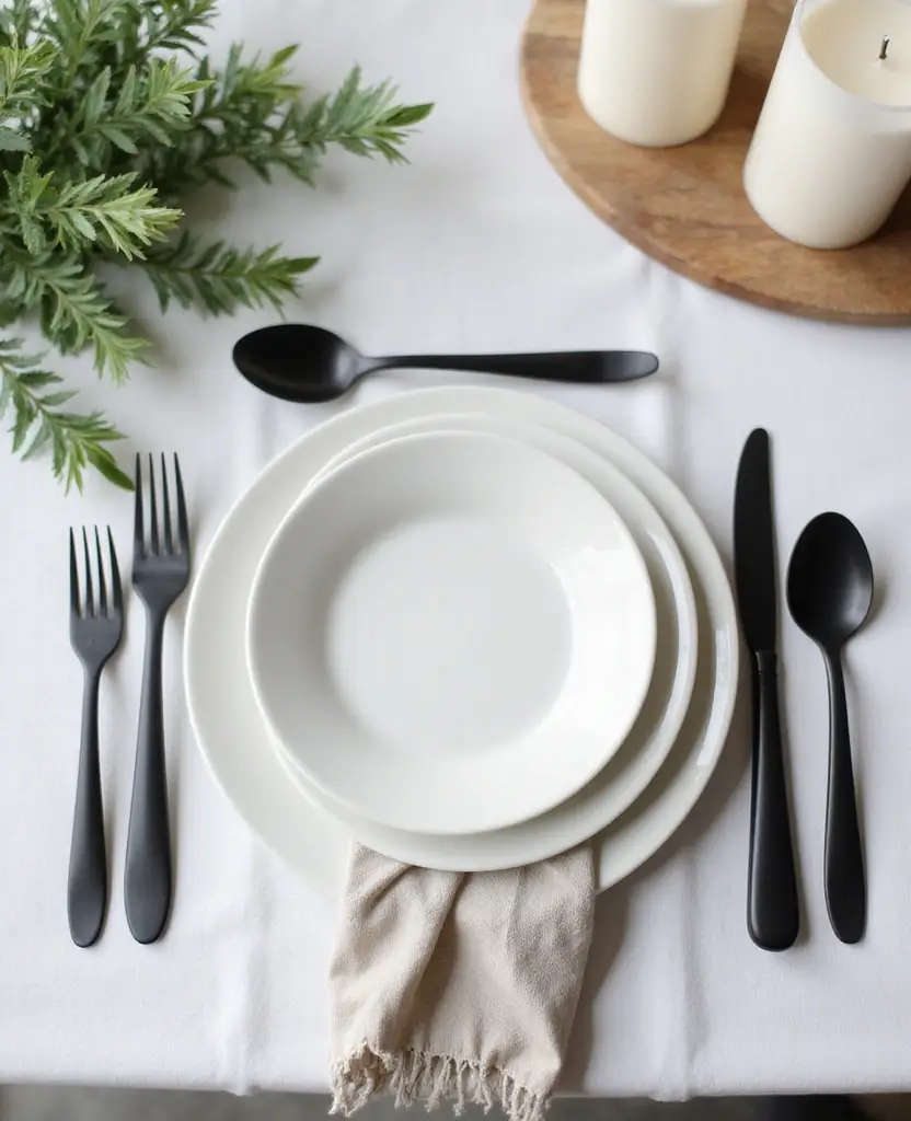 Transform Your Space with These 19 Minimalist Yet Classy New Year Party Décor Ideas! - 2. Minimalist Table Settings