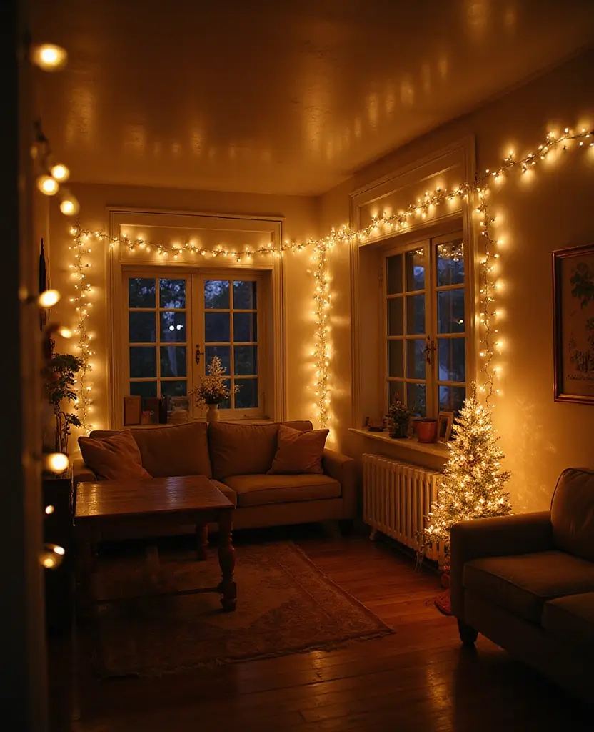 Transform Your Space with These 19 Minimalist Yet Classy New Year Party Décor Ideas! - 3. Twinkling Fairy Light Displays