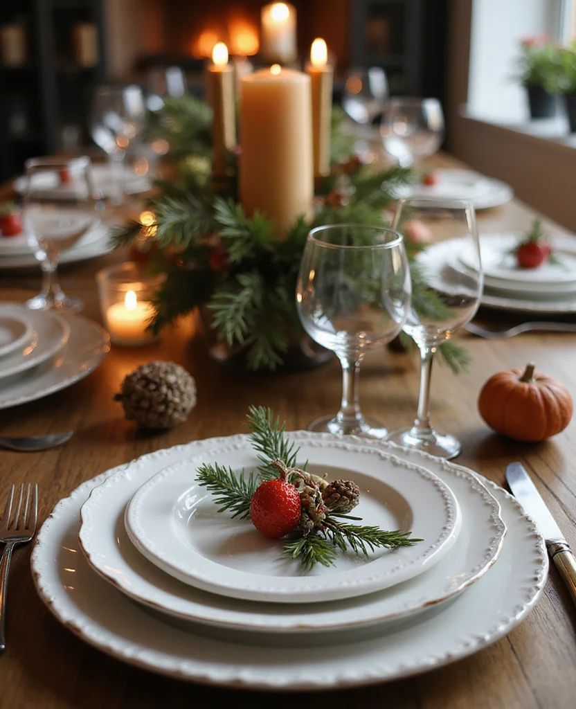 Transform Your Space with These 19 Modern Christmas Decor Ideas (You Won't Believe #7!) - 17. Festive Table Settings